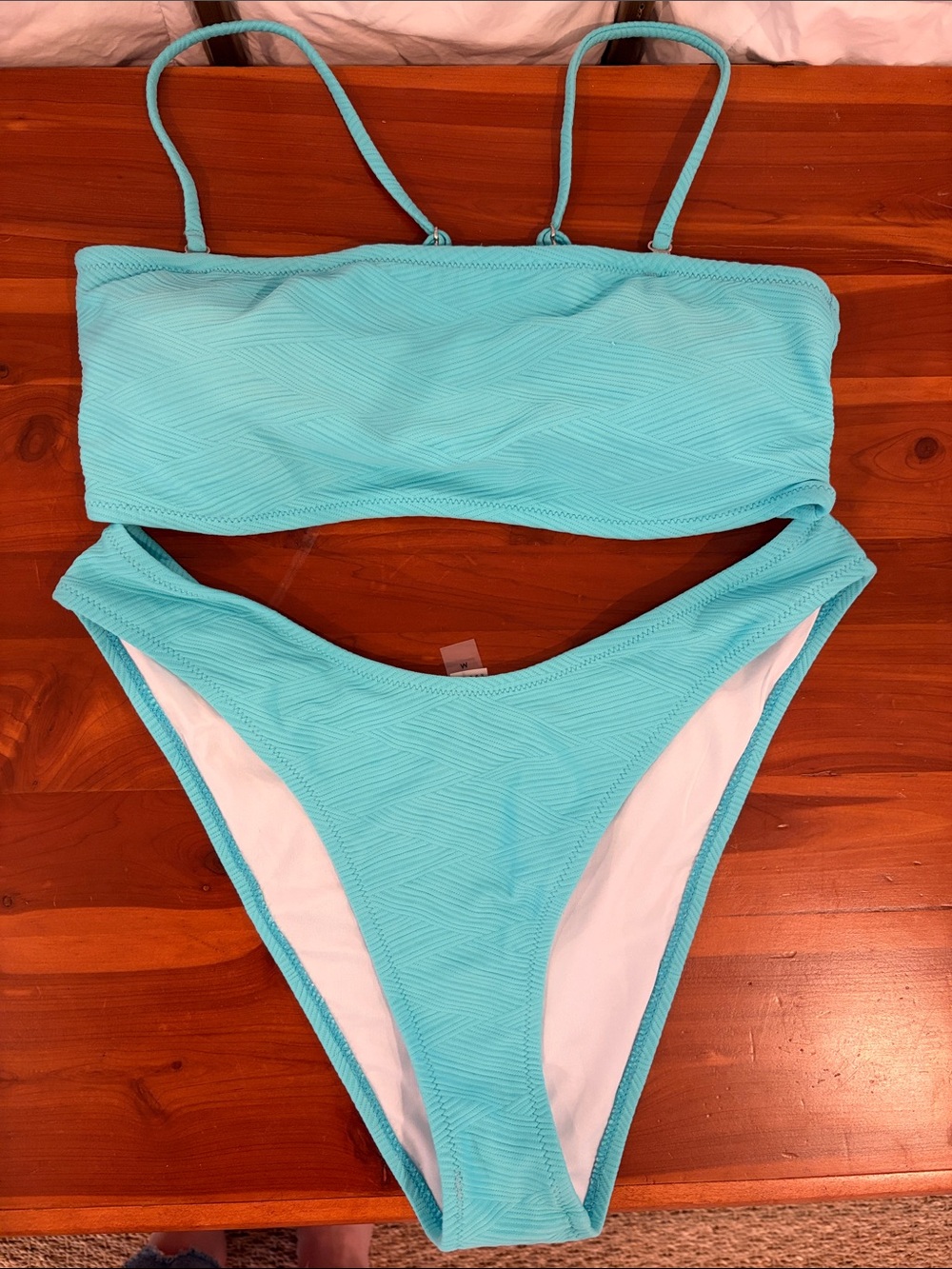 Cupshe Aqua Textured Two-Piece Bikini Set